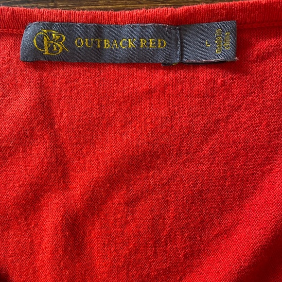 Outback Red size large Red cold shoulder sweater - Picture 5 of 5